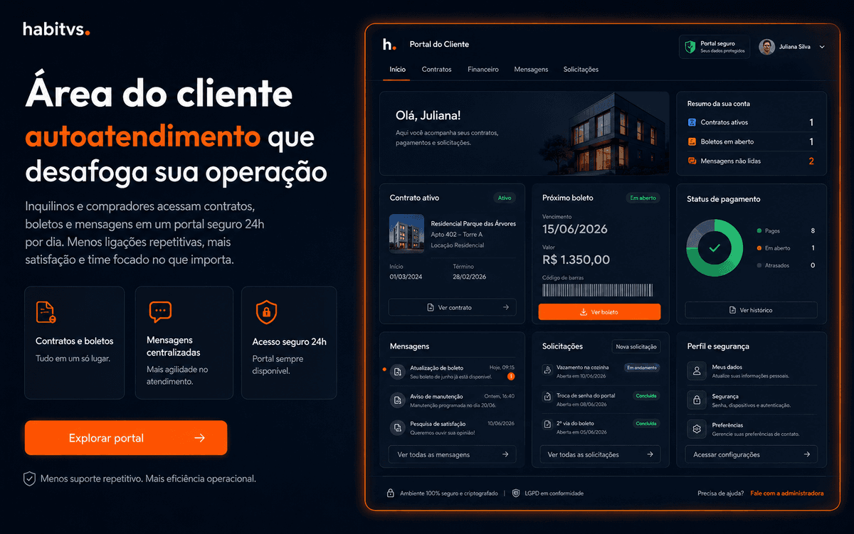 Locação digital: Locação digital habitvs: área do cliente e acompanhamento