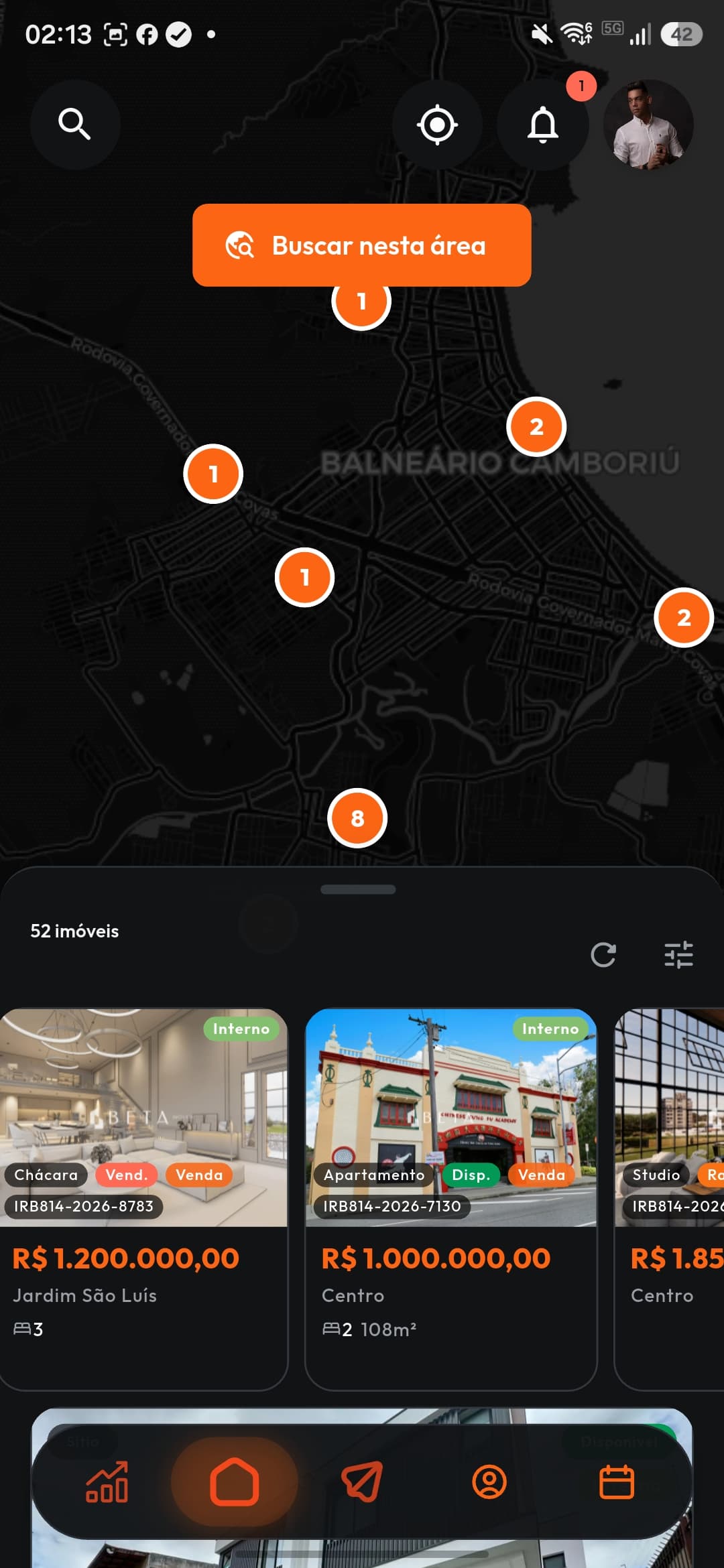 App habitvs: listagem de imóveis sobre o mapa com filtros